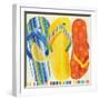 Colorful Flip Flops-Mary Escobedo-Framed Art Print