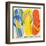 Colorful Flip Flops-Mary Escobedo-Framed Art Print