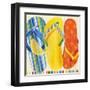 Colorful Flip Flops-Mary Escobedo-Framed Art Print