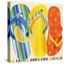 Colorful Flip Flops-Mary Escobedo-Stretched Canvas