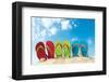 Colorful Flipflops Sunny Beach-null-Framed Art Print