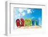 Colorful Flipflops Sunny Beach-null-Framed Art Print