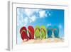 Colorful Flipflops Sunny Beach-null-Framed Art Print