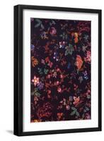 Colorful Floral Repeat on Black-null-Framed Giclee Print