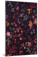 Colorful Floral Repeat on Black-null-Mounted Giclee Print