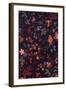 Colorful Floral Repeat on Black-null-Framed Giclee Print
