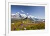 Colorful flowers framing Mount Eiger Mannlichen Grindelwald Bernese Oberland Canton of Berne Switze-ClickAlps-Framed Photographic Print