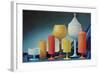 Colorful Frosted Glass Vessels-null-Framed Art Print