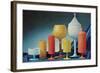 Colorful Frosted Glass Vessels-null-Framed Art Print