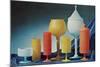 Colorful Frosted Glass Vessels-null-Mounted Art Print