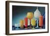 Colorful Frosted Glass Vessels-null-Framed Premium Giclee Print