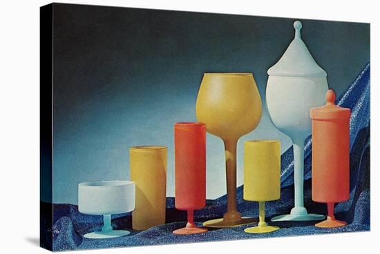 Colorful Frosted Glass Vessels-null-Stretched Canvas