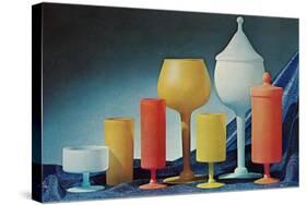 Colorful Frosted Glass Vessels-null-Stretched Canvas