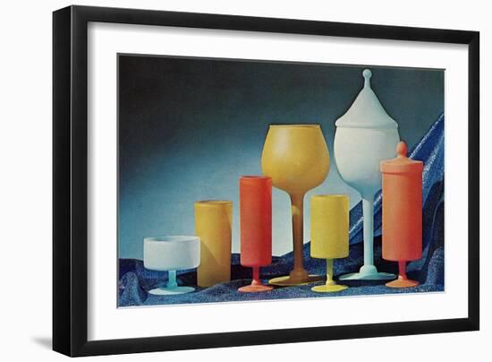 Colorful Frosted Glass Vessels-null-Framed Art Print