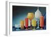 Colorful Frosted Glass Vessels-null-Framed Art Print