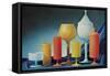 Colorful Frosted Glass Vessels-null-Framed Stretched Canvas