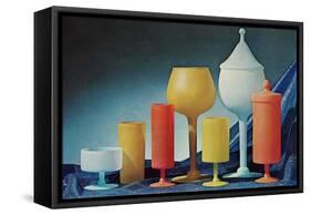 Colorful Frosted Glass Vessels-null-Framed Stretched Canvas