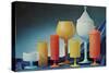 Colorful Frosted Glass Vessels-null-Stretched Canvas