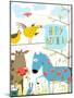 Colorful Funny Cartoon Farm Domestic Animals Birthday Greeting Card. Countryside Humor Cute Colorfu-Popmarleo-Mounted Art Print