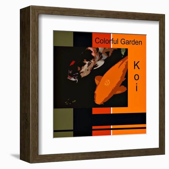 Colorful Garden Koi-erichan-Framed Giclee Print