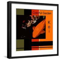 Colorful Garden Koi-erichan-Framed Giclee Print