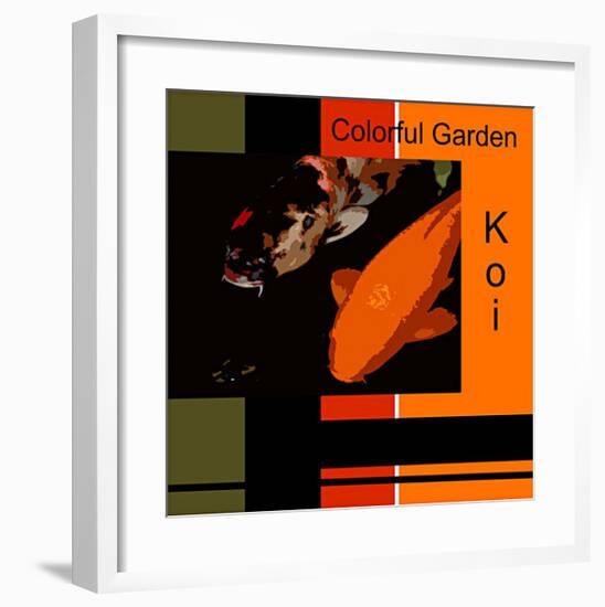 Colorful Garden Koi-erichan-Framed Giclee Print