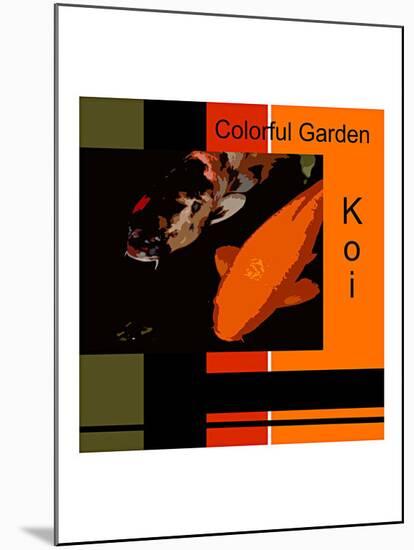 Colorful Garden Koi-erichan-Mounted Giclee Print