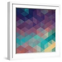 Colorful Geometric Background with Triangles. Vector EPS 10.-Olha Kostiuk-Framed Art Print