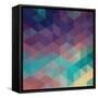 Colorful Geometric Background with Triangles. Vector EPS 10.-Olha Kostiuk-Framed Stretched Canvas