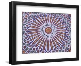 Colorful Geometric Pattern on Hand-painted Table, Morocco-Merrill Images-Framed Photographic Print