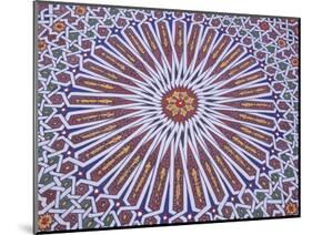 Colorful Geometric Pattern on Hand-painted Table, Morocco-Merrill Images-Mounted Photographic Print