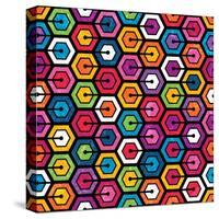 Colorful Geometric Pattern With Hexagons-evdakovka-Stretched Canvas