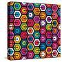 Colorful Geometric Pattern With Hexagons-evdakovka-Stretched Canvas