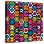 Colorful Geometric Pattern With Hexagons-evdakovka-Stretched Canvas