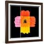 Colorful Gerbera Marigold Flower Mosaic Design-tr3gi-Framed Art Print