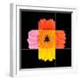 Colorful Gerbera Marigold Flower Mosaic Design-tr3gi-Framed Art Print