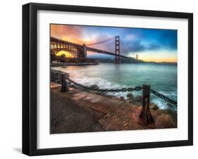 Colorful Golden Gate Bridge Sunset-Mike Wilson-Framed Photographic Print