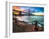 Colorful Golden Gate Bridge Sunset-Mike Wilson-Framed Photographic Print