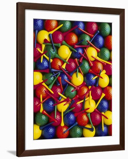 Colorful Golf Balls and Tees-David Carriere-Framed Photographic Print