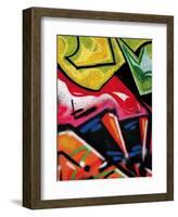 Colorful Graffiti (detail)-Jenny Kraft-Framed Art Print