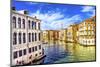 Colorful Grand Canal from Rialto Bridge, Venice, Italy-William Perry-Mounted Photographic Print