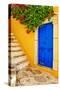 Colorful Greece Series -Symi Island Streets-Maugli-l-Stretched Canvas