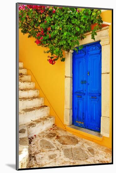 Colorful Greece Series -Symi Island Streets-Maugli-l-Mounted Photographic Print