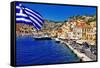 Colorful Greece Series - Symi Island-Maugli-l-Framed Stretched Canvas