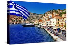 Colorful Greece Series - Symi Island-Maugli-l-Stretched Canvas