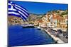 Colorful Greece Series - Symi Island-Maugli-l-Mounted Photographic Print