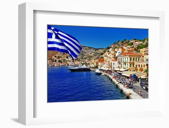 Colorful Greece Series - Symi Island-Maugli-l-Framed Photographic Print