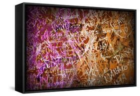 Colorful Grunge Background With Graffiti And Writings And A Slight Vignette-ccaetano-Framed Stretched Canvas