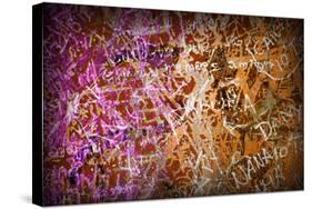 Colorful Grunge Background With Graffiti And Writings And A Slight Vignette-ccaetano-Stretched Canvas