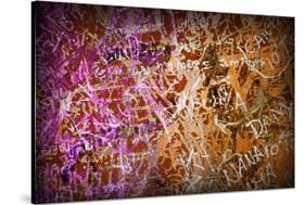 Colorful Grunge Background With Graffiti And Writings And A Slight Vignette-ccaetano-Stretched Canvas